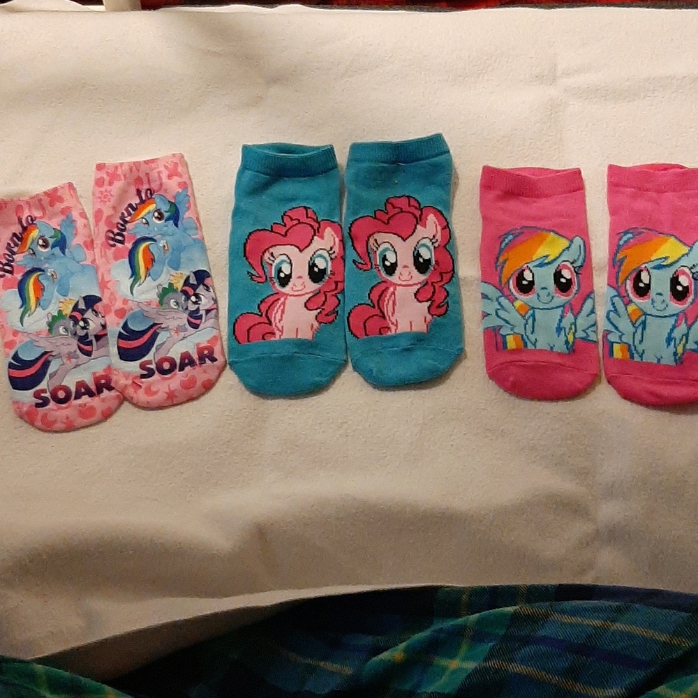 Girls My Little Pony Ankle Socks sz 4-5 Years